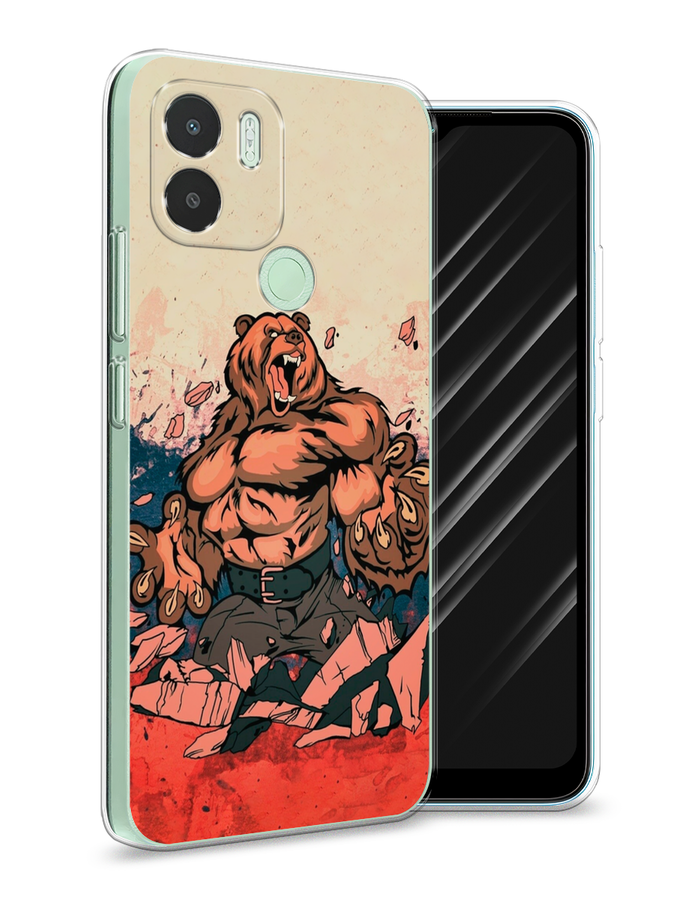 

Чехол Awog на Xiaomi Redmi A1+/Redmi A2+, Poco C51/C50 "Медведь с флагом РФ", Коричневый;синий;красный, 319450-1