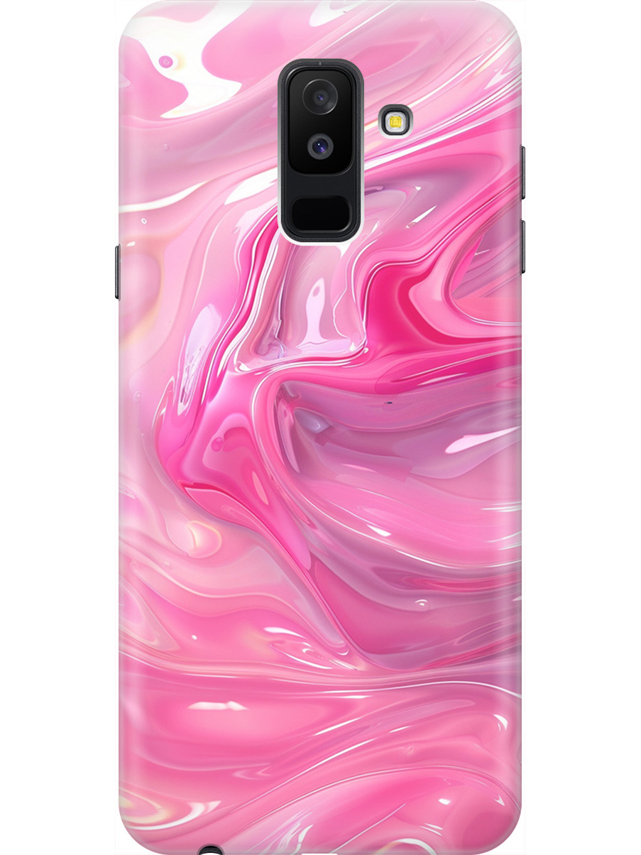 

Силиконовый чехол на Samsung Galaxy A6+ (2018) с принтом "Розовые волны", Прозрачный;розовый, 717872131