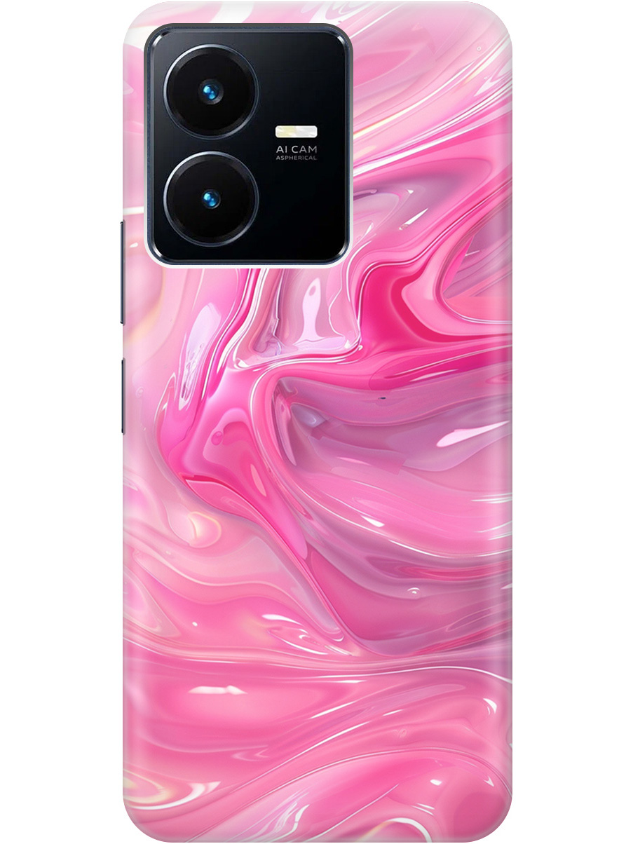 

Силиконовый чехол на Vivo Y22 с принтом "Розовые волны", Прозрачный;розовый, 766400631