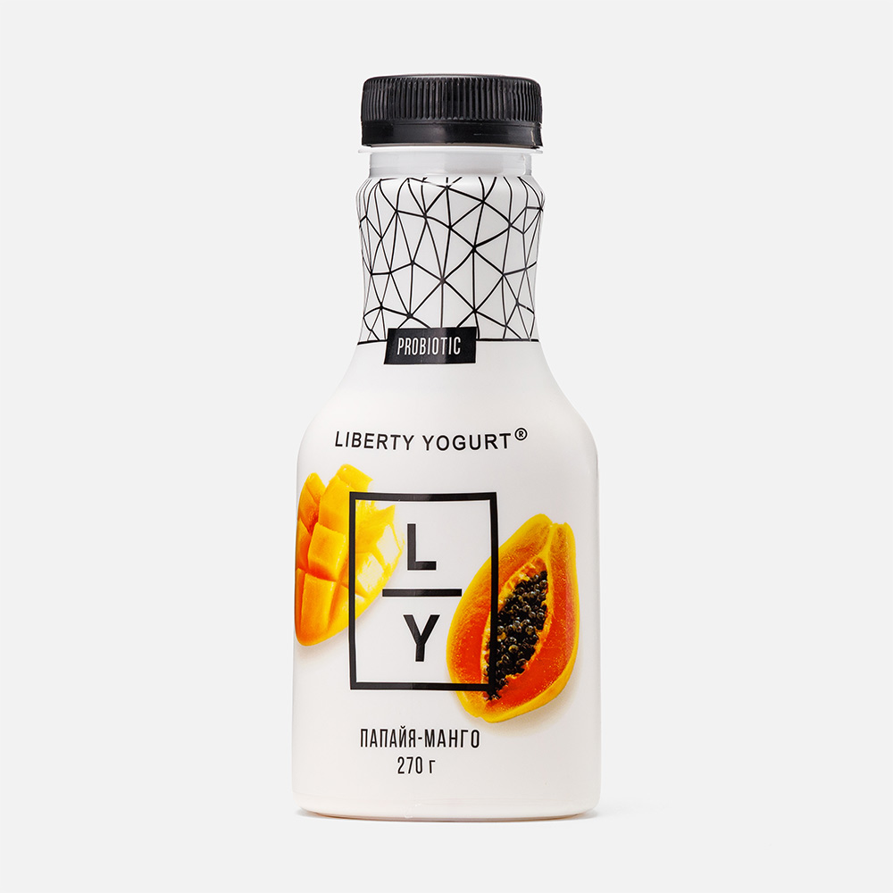 Йогурт Liberty Yogurt питьевой, с папайей и манго, 2%, 270 г