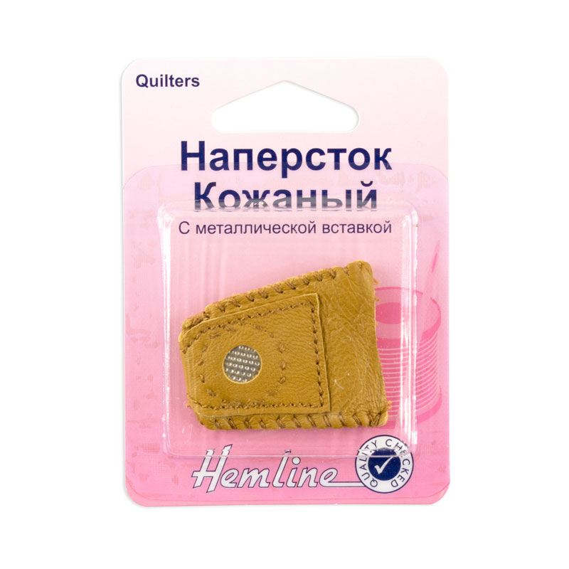 фото Наперсток кожаный с металлической пластиной, hemline, арт.225.m