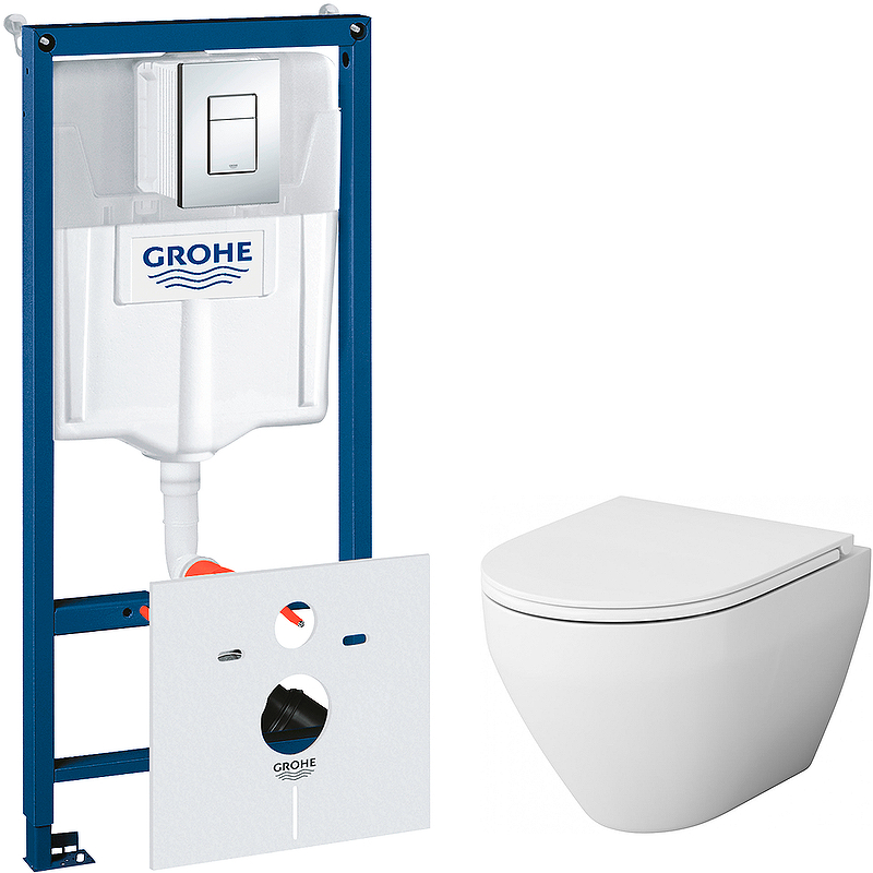 

Унитаз AM.PM Spirit C701700WH+C707857WH инст Grohe Rapid SL 38721001 сиденье, клав Хр