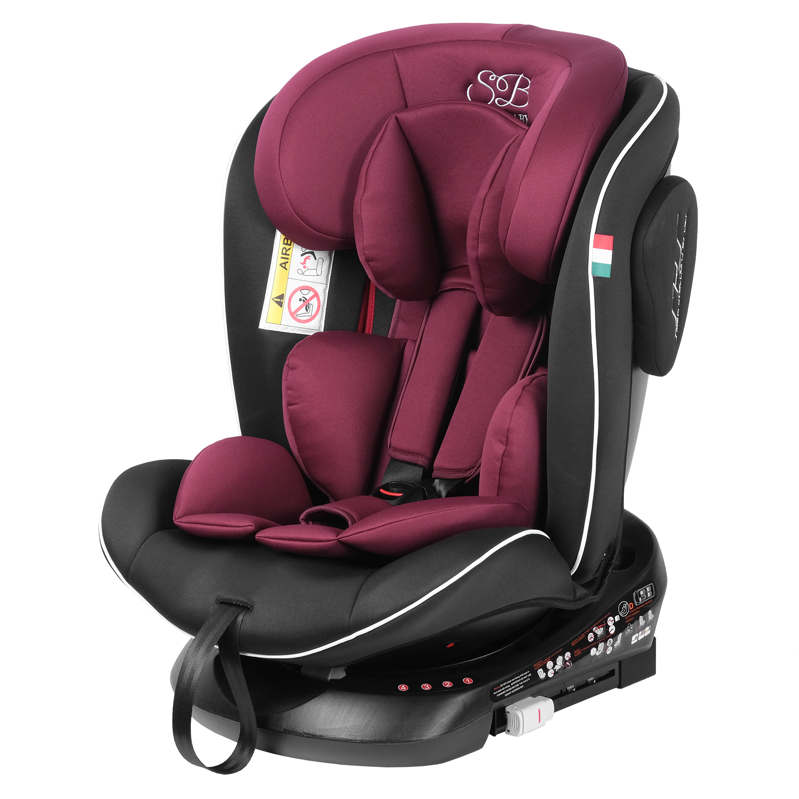 фото Автокресло группа 0123 (0-36) sweet baby crosstour 360 sps isofix wine / black