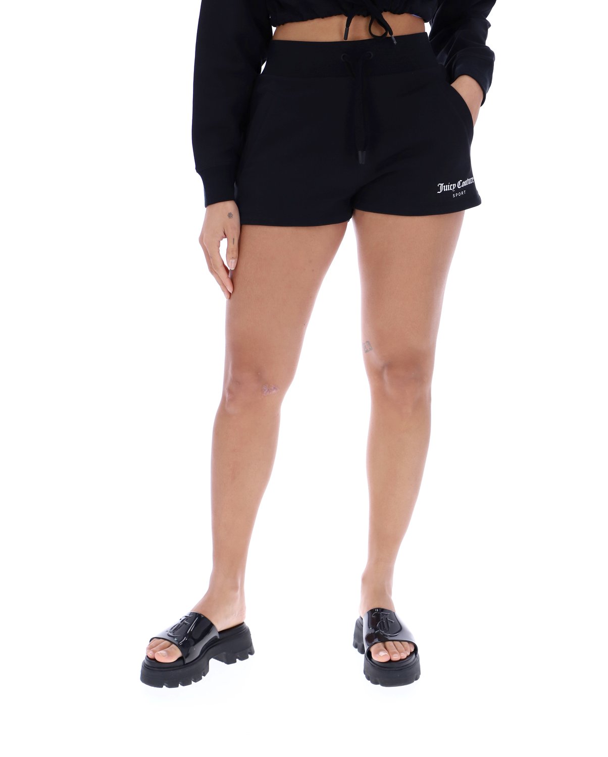 Трикотажные шорты женские Juicy Couture JCSH122027/101 черные 46 RU