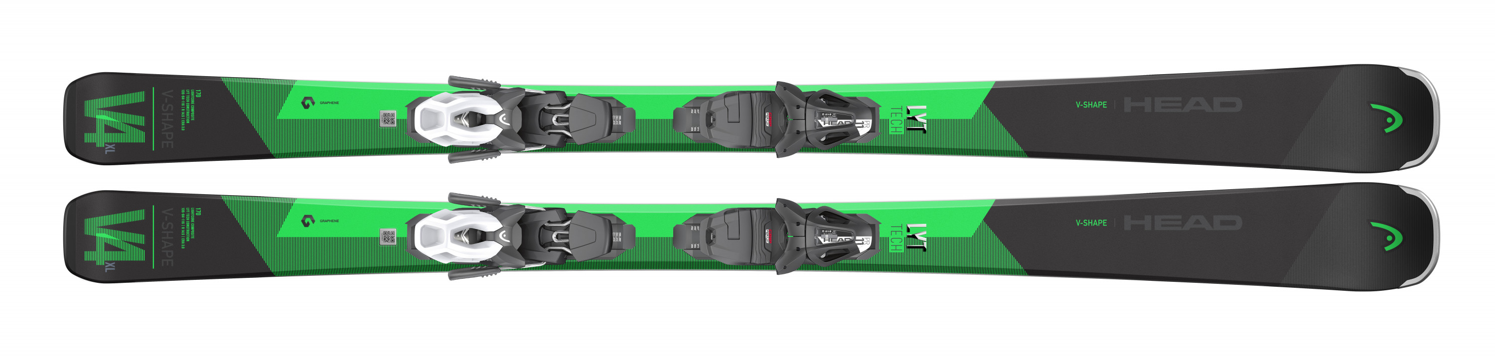 Горные лыжи Head V-Shape V4 XL LYT-PR + PR 11 GW 2022 black/green, 170 см