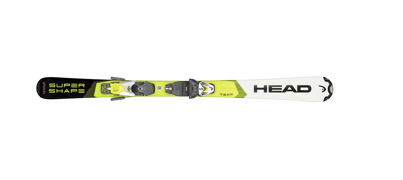 фото Горные лыжи head supershape team slr pro + slr 7.5 2021 white/yellow, 127 см