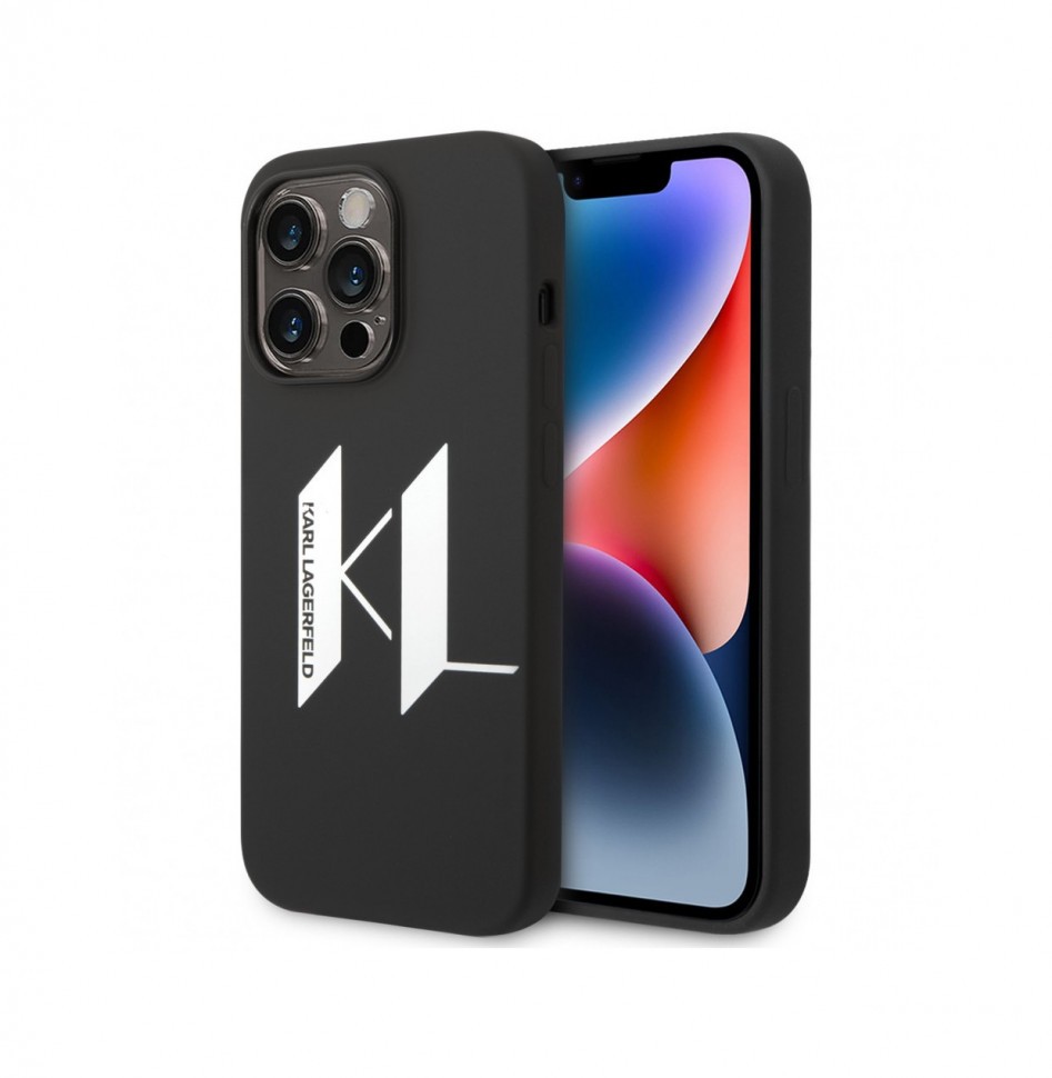 Чехол Karl Lagerfeld Liquid silicone Big KL logo для iPhone 14 Pro Max, Черный