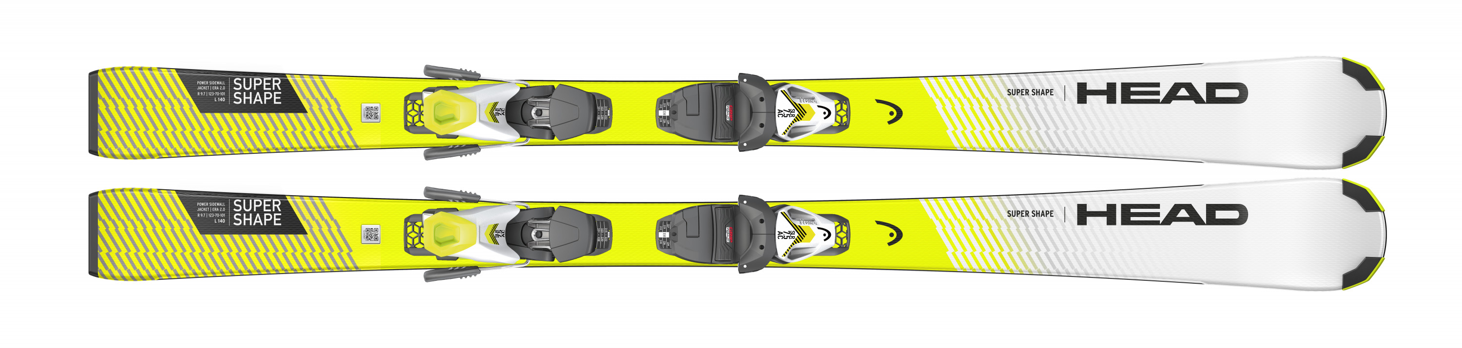 фото Горные лыжи head supershape slr pro + slr 7.5 ac 2021 neon yellow/white, 130 см