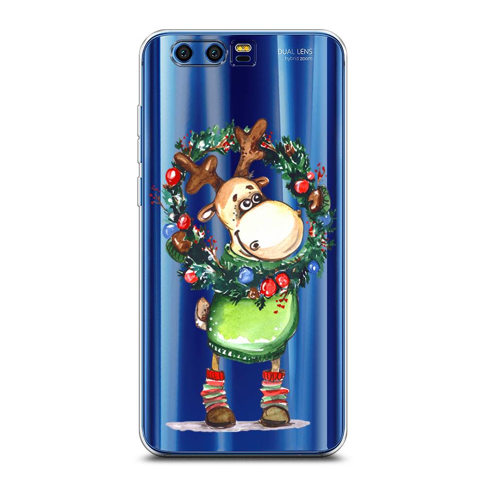 

Чехол на Honor 9 "Олень с новогодним венком", 62450-4