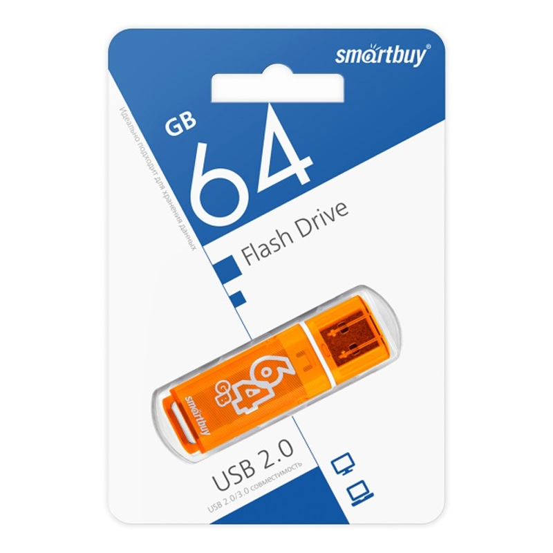 

Флешка SmartBuy 64 ГБ (SB64GBGS-Or)