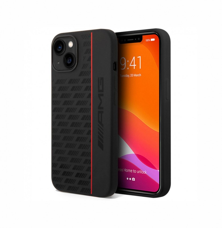 Чехол CG Mobile AMG Liquid silicone Carbon pattern Hard для iPhone 14 Plus, Черный