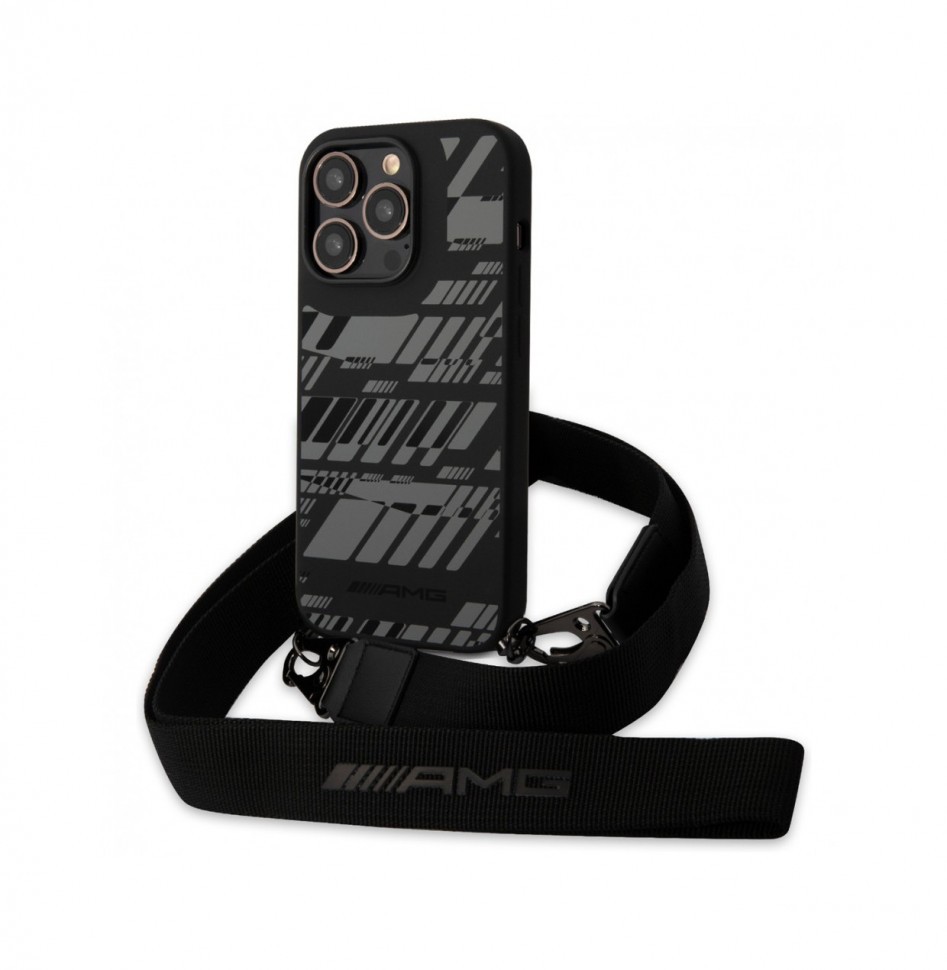 Чехол CG Mobile AMG Liquid silicone Expressive graphic+Strap для iPhone 14 Pro Max, Черный