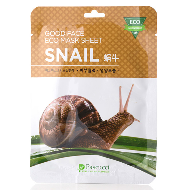 Маска с фильтратом улиточного секрета Amicell Pascucci Good Face Eco Mask Sheet Snail 23мл