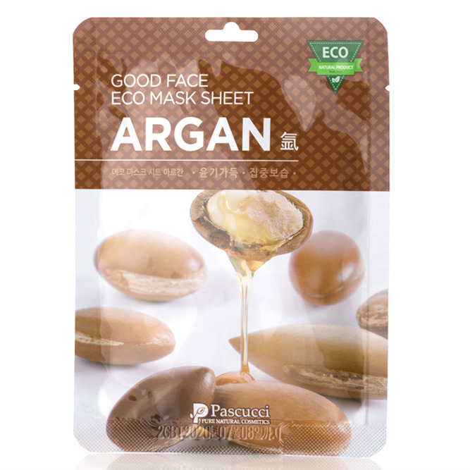 фото Маска с экстрактом аргании amicell pascucci good face eco mask sheet argan 23мл