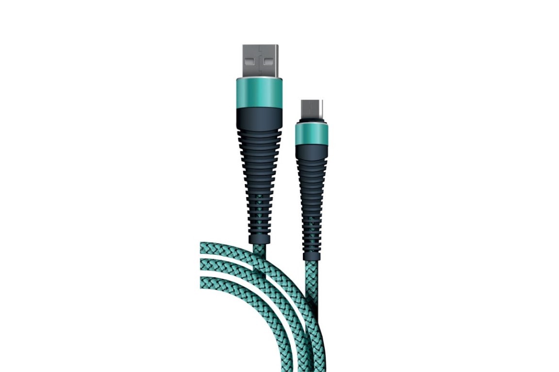 Кабель BoraSCO USB - Micro USB 3А, 1 м, синий (38502)