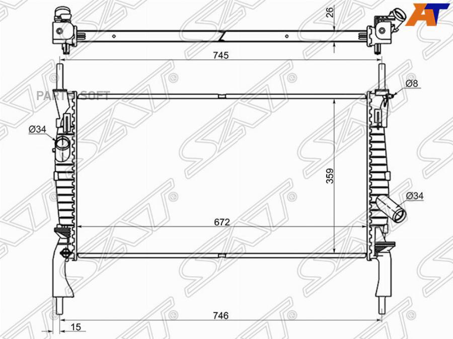 

SAT Радиатор FORD TRANSIT 2.2TD/2.3/2.4TD 2006- W/O A/C