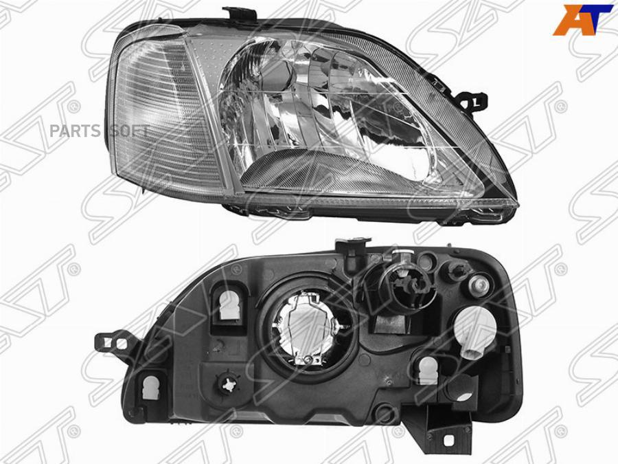 

SAT Фара RENAULT LOGAN 05-10 RH хрусталь, с корректором