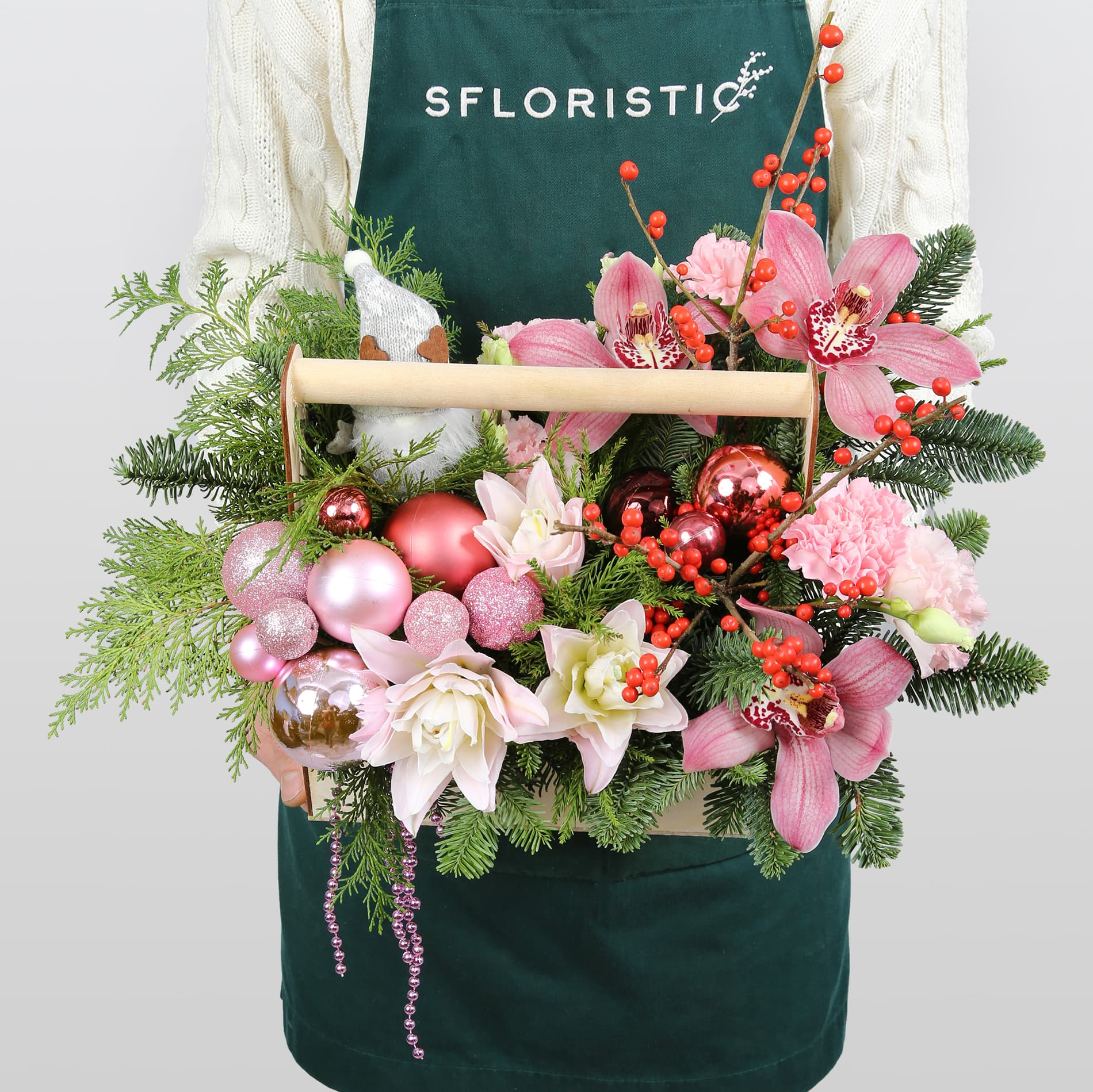 

Цветочная композиция Studio Floristic из нобилиса 25 шт 25 см разноцветный