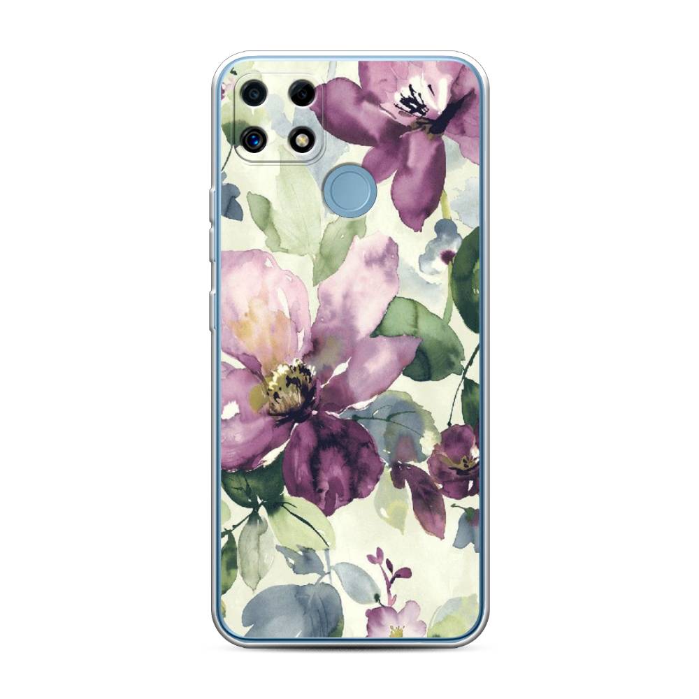 

Чехол Awog на Realme C25 "Сиреневые цветы-акварель", Разноцветный, 256950-10