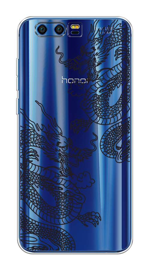 

Чехол на Honor 9 "Два китайских дракона", Серый;черный, 62450-1