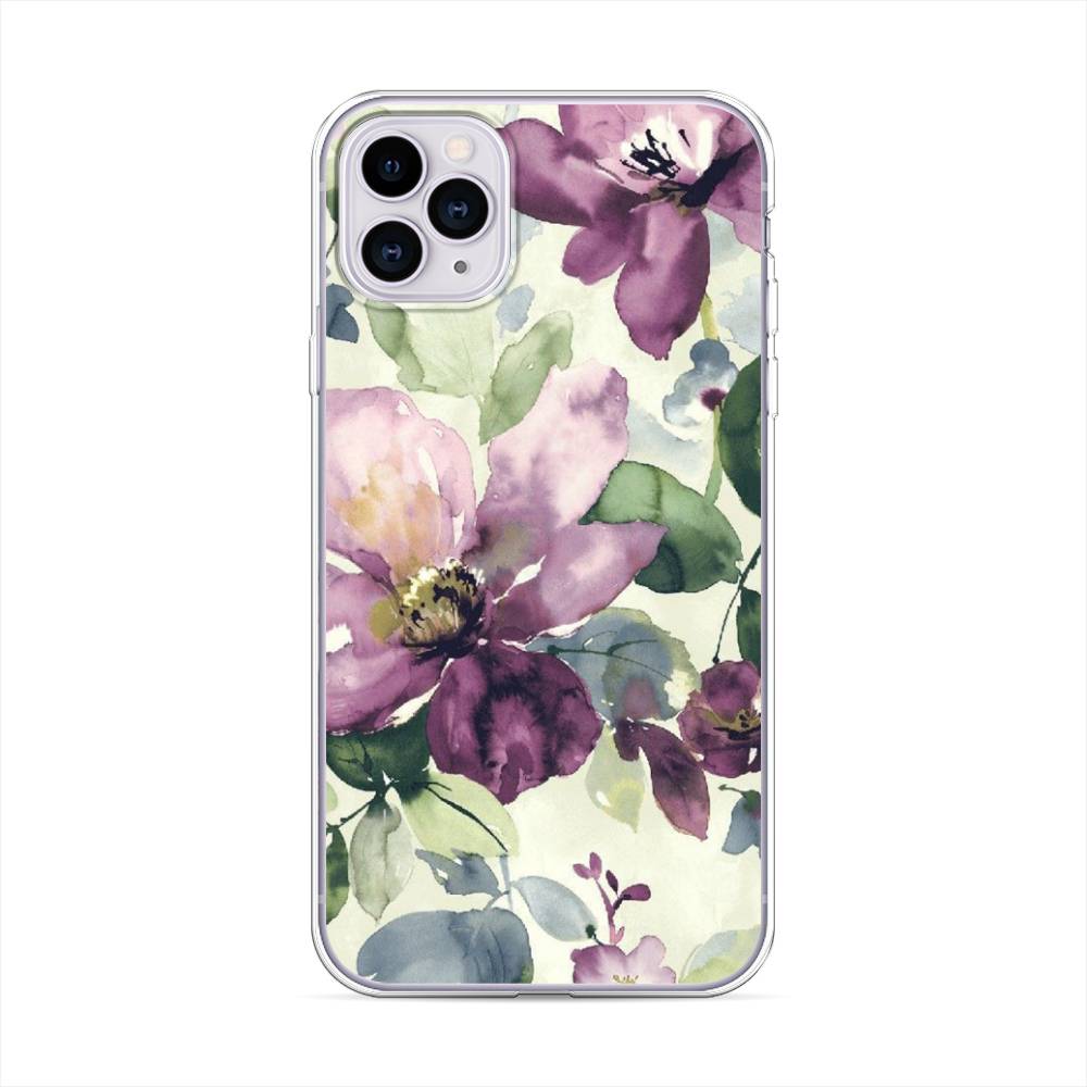 фото Чехол awog "сиреневые цветы-акварель" для apple iphone 11 pro max
