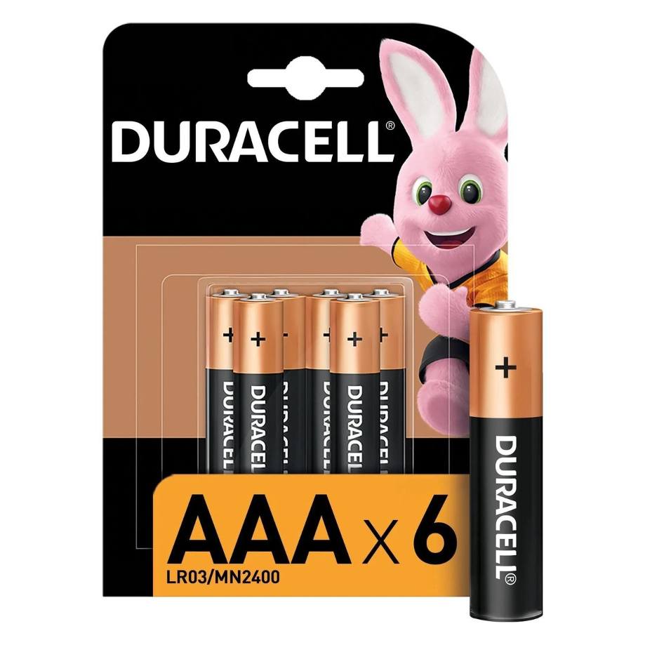 

Батарейки Duracell AAA / LR03-6BL BASIC, мизинчиковые, 6 шт