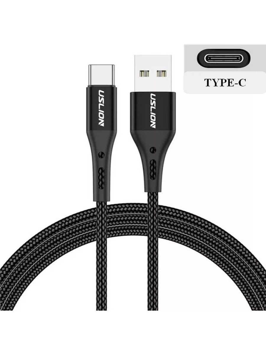 

Кабель USB Type-C-USB USLION C-UTC-3A-1M 1м черный, C-UTC-3A-1M