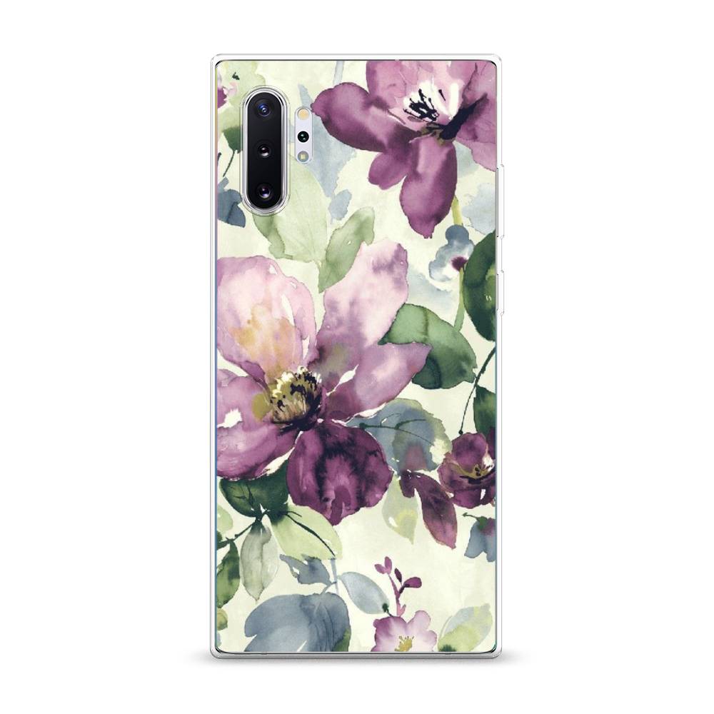 

Чехол Awog на Samsung Galaxy Note 10 + "Сиреневые цветы-акварель", Разноцветный, 28550-10