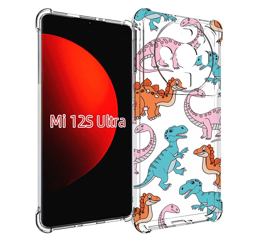 

Чехол MyPads разные-динозаврики для Xiaomi 12S Ultra, Прозрачный, Tocco