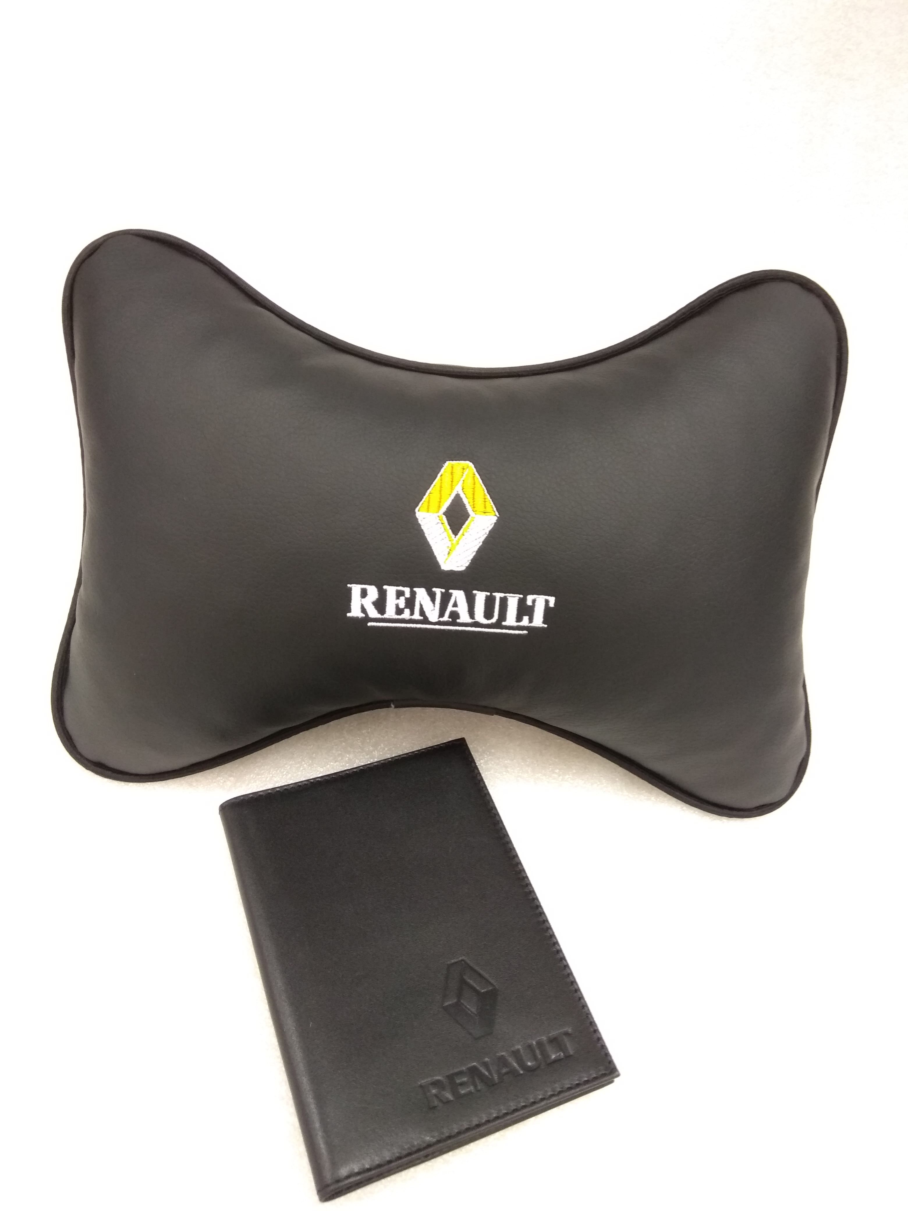

Подарочный набор RENAULT: обложка для автодокументов и подушка на подголовник