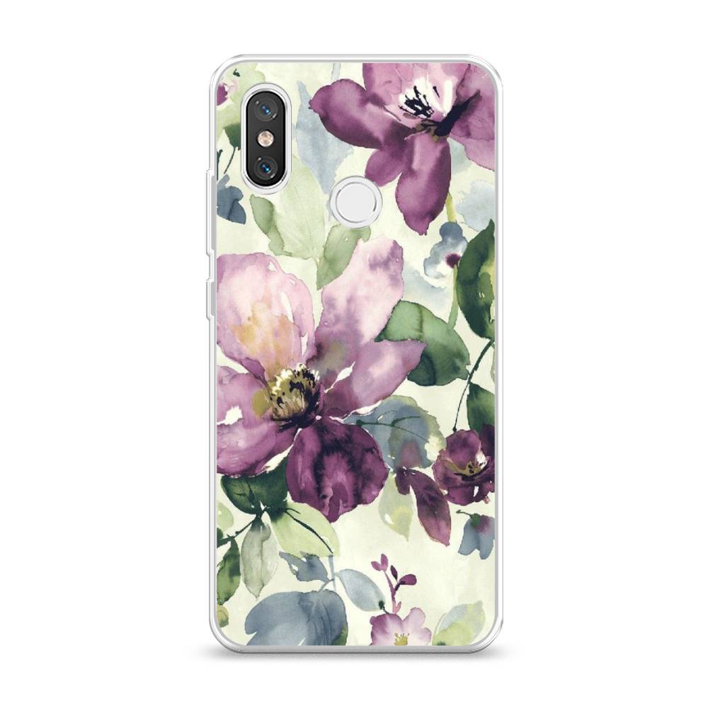 

Чехол Awog на Xiaomi Mi 8 "Сиреневые цветы-акварель", Разноцветный, 33550-10