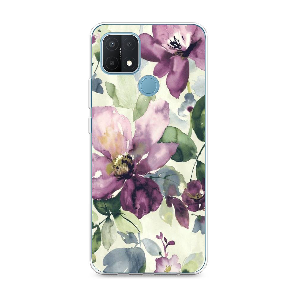 

Чехол Awog на Oppo A15 "Сиреневые цветы-акварель", Разноцветный, 254750-10