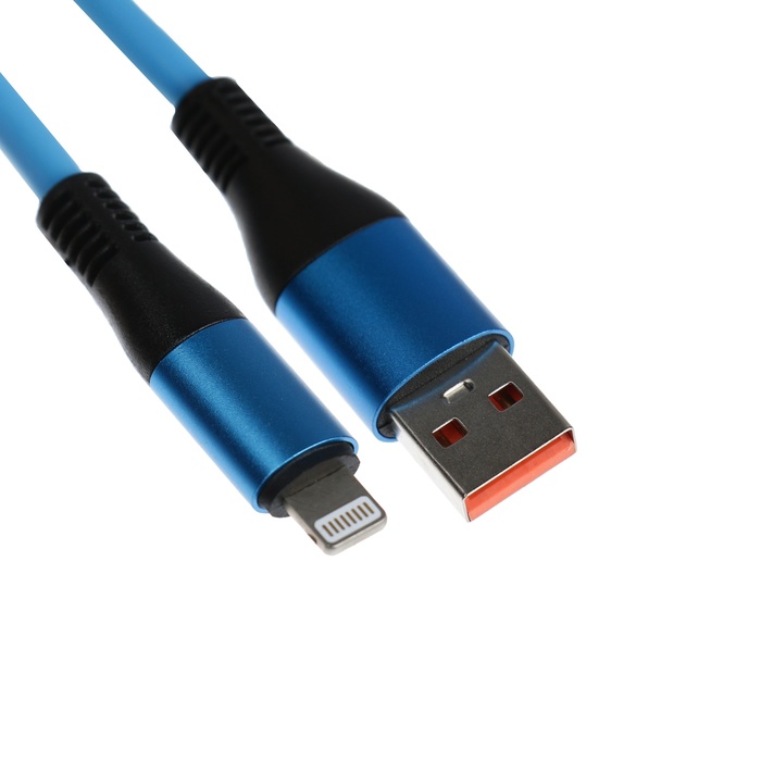 Кабель Lightning - USB, 5 A, оплётка TPE, утолщенный, 1 метр, синий 600016946029