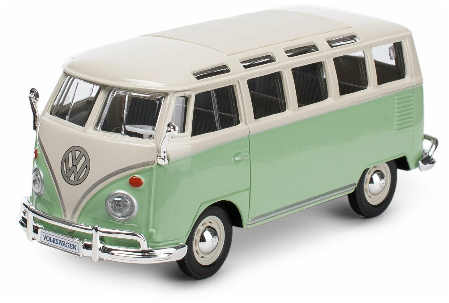 Фургон Maisto Volkswagen Van Samba,1:25 (31956), 16 см, бежевый/зеленый maisto 1 12 4s shop special edition color box suzuki v strom alloy motorcycle model static car model collection toy gift