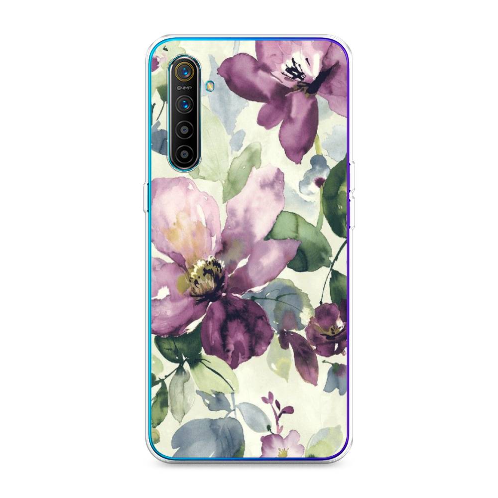 

Чехол Awog на Realme XT "Сиреневые цветы-акварель", Разноцветный, 251450-10