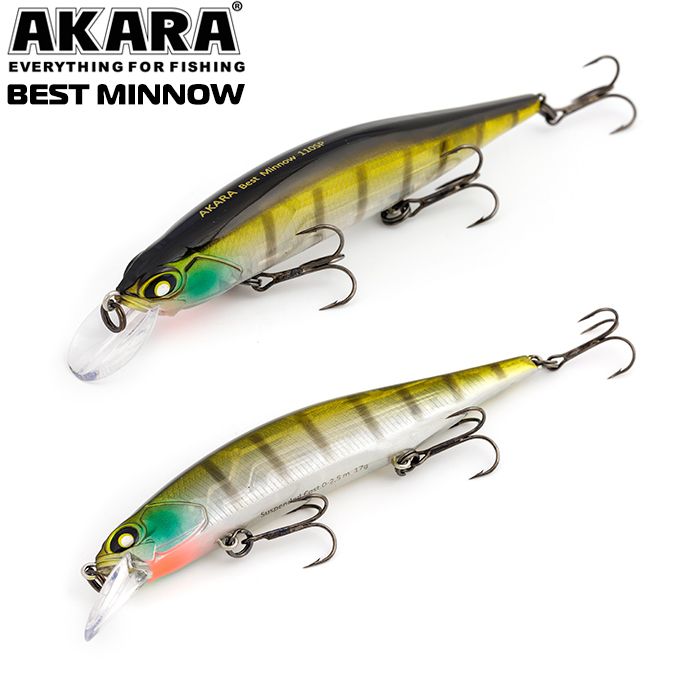 

Воблер Akara Best Minnow 110SP 17 гр 3/5 oz 4,3 in A133, Разноцветный, Best Minnow