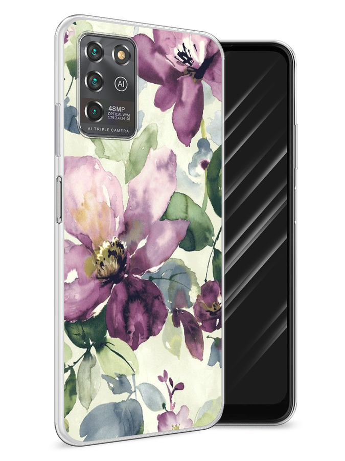 

Чехол Awog на ZTE Blade V30 Vita / ЗТЕ Блэйд V30 Vita "Сиреневые цветы-акварель", Разноцветный, 135050-10