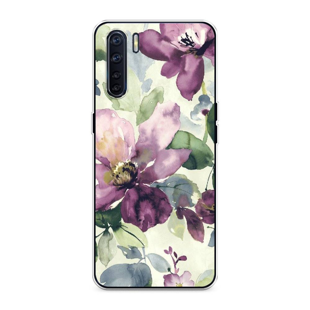 

Чехол Awog на Oppo A91 "Сиреневые цветы-акварель", Разноцветный, 254250-10