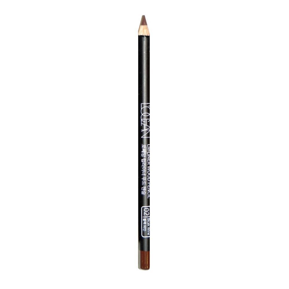 Карандаш для губ L’ocean Lipliner Wood Pencil 02, Black Wine artdeco карандаш для век с минералами mineral eye styler тон 83 mineral blue ocean