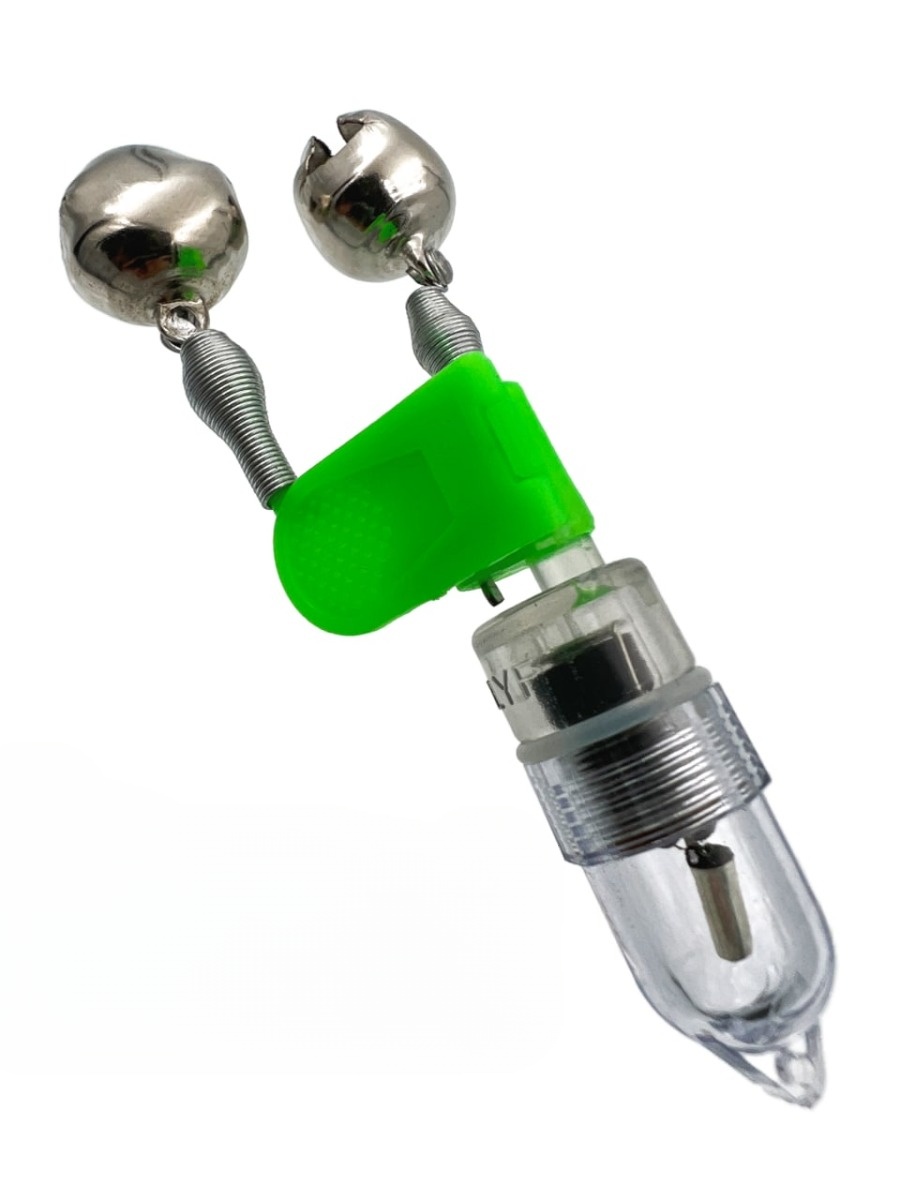 Сигнализатор поклевки Bambucho со световым индикатором и креплением, зеленый, 5 шт