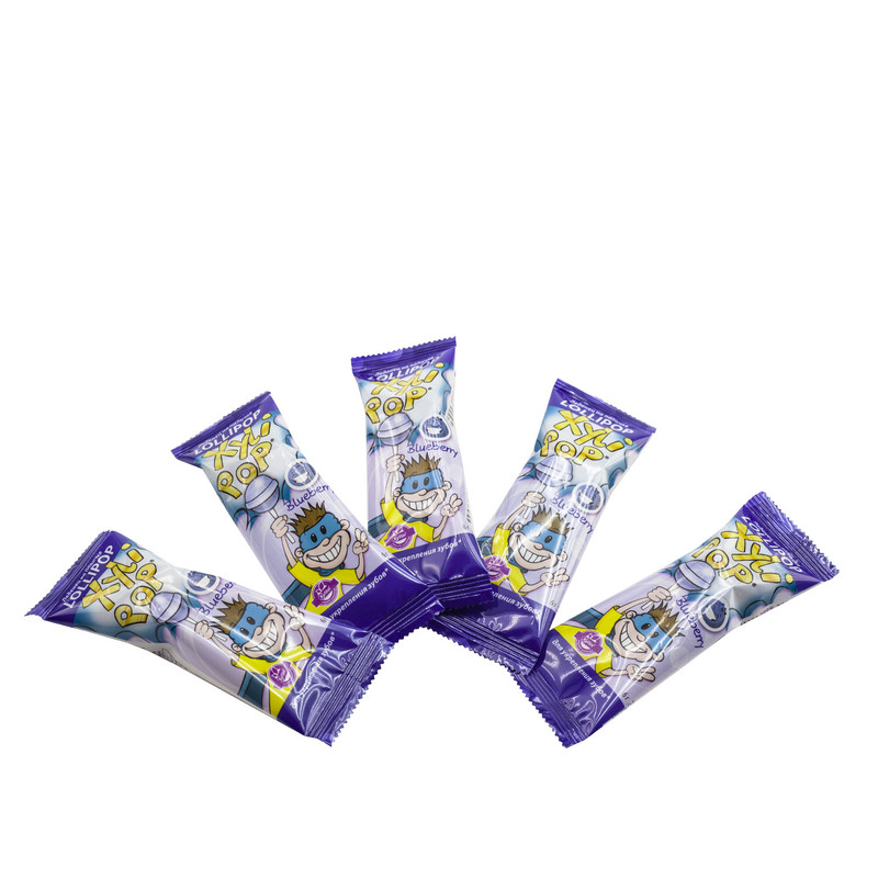 Леденцы на палочке Miradent XyliPOP  с ксилитом, вкус голубики, 5 шт.