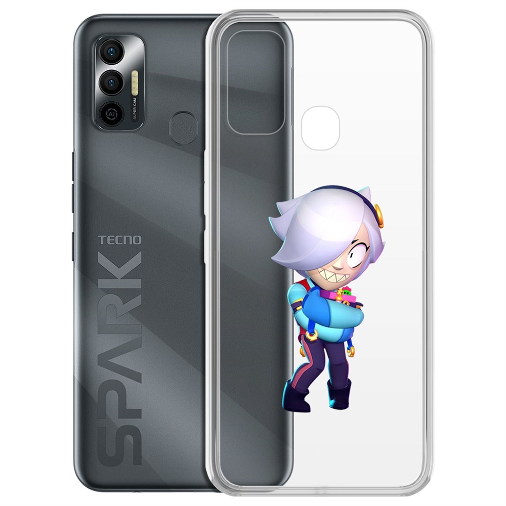 

Чехол-накладка Brawl Stars-Колетт для Tecno Spark 7, Прозрачный