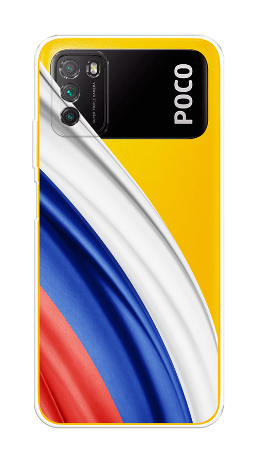 

Чехол на Xiaomi Poco M3 "Флаг России уголок", Белый;синий;красный;прозрачный, 39550-1