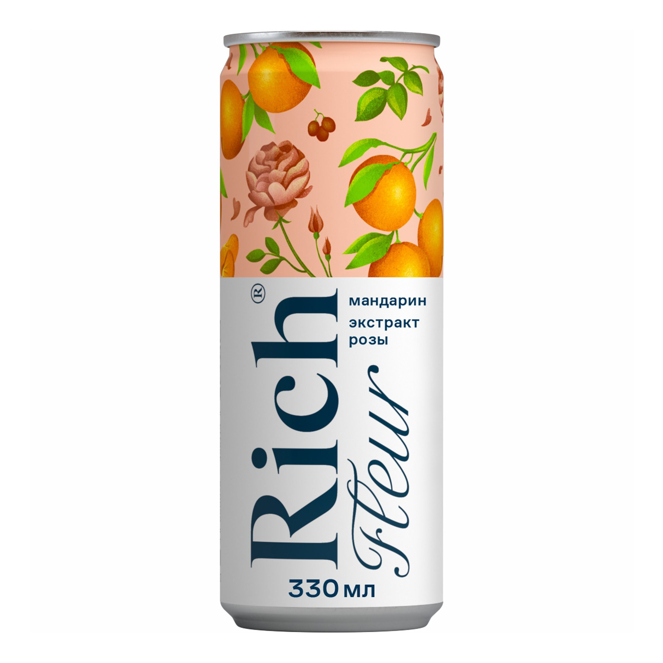 Напиток сокосодержащий Rich Fleur Виноград лимон мандарин с ароматом розы, 330 мл