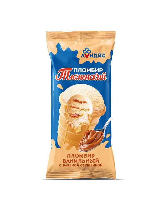 

Мороженое Тюменский пломбир ванильное с вареной сгущенкой, в вафельном стаканчике, 15% 80г