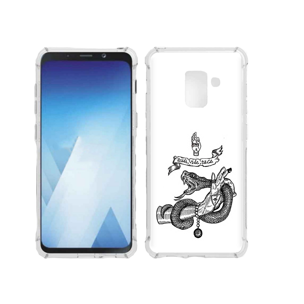 

Чехол MyPads Tocco для Samsung Galaxy A5 (2018) змея на руке рисунок (PT95317.573.366), Прозрачный, Tocco