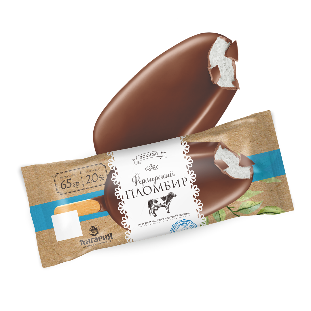 

Мороженое сливочное «Ангария» Фермерское с ванилью в молочном шоколаде 20%, 65 г