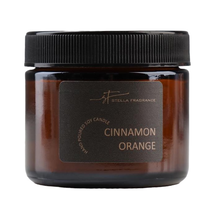 

Свеча ароматическая в банке CINNAMON ORANGE, соевый воск, 50 г, апельсин и корица, Stella Fragrance