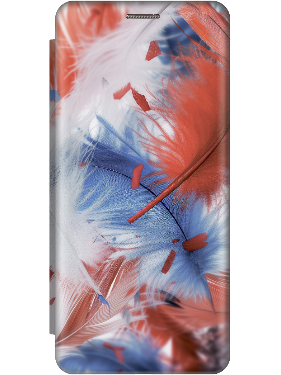 

Чехол-книжка на Apple iPhone SE (2022) / SE (2020) / 8 / 7 с принтом "Перья" золотой, Золотистый;белый;красный;синий, 713043251