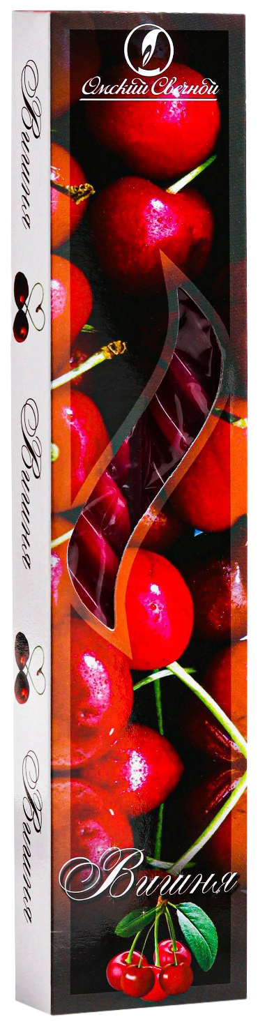 фото Набор свечей витых ароматических вишня, 2,3х 24,5 см, 5 ч, 55 г, 2 штуки, бордовый омский свечной
